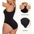 thumbnail image 3 of MANIFIQUE Women's Everyday Seamless Bodysuit, V Neck Racerback, Sizes S-3XL, 3 of 7