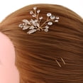 thumbnail image 3 of Cristales dorados Perlas Peine para el cabello Clips Alfileres Accesorios para el cabello de boda Joyas Hugo  Pin de pelo de hojas de cristal, 3 of 10