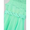 thumbnail image 3 of iEFiEL Girls Sequined Lace Chiffon Flower Girl Dress 2 Layers Wedding Birthday Party Dress Mint Green 10, 3 of 7