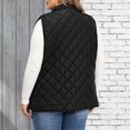 thumbnail image 4 of DISKEBUISS Plus Size Quilted Puffer Vest for Women Stand Collar Sleeveless Zip Up Gilet with Pockets for Fall Winter, 4 of 7