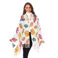 thumbnail image 3 of FORMRS Womens Scarf Winter Soft Long Big Warm Shawls Wrap Tassel Scarves, Blue Leaves, 3 of 9