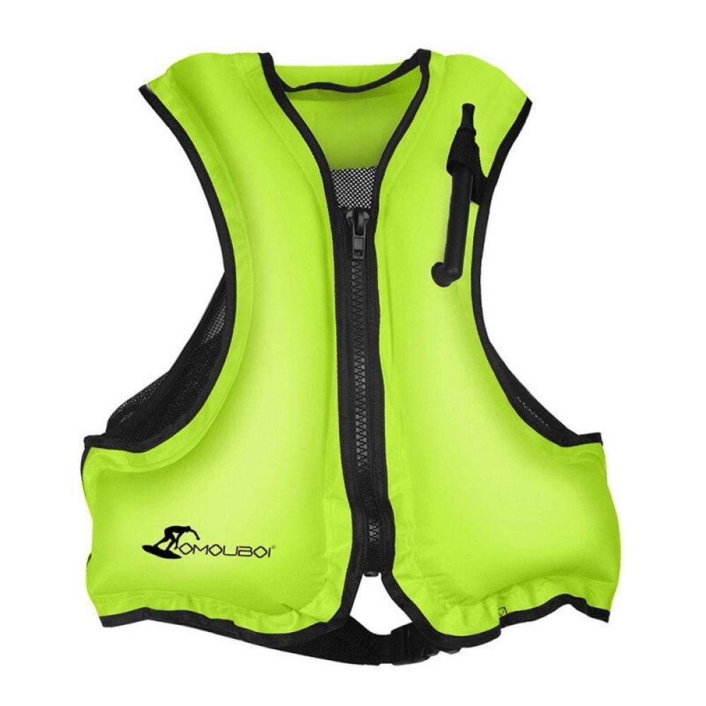Kayak Diving Snorkeling Canoeing Water Sport Pool Swim Life Jacket for 88-220Ibs Men and Women Adults Swim Vest Water Aid Floats Inflatable Snorkel Life Jacket Vest 