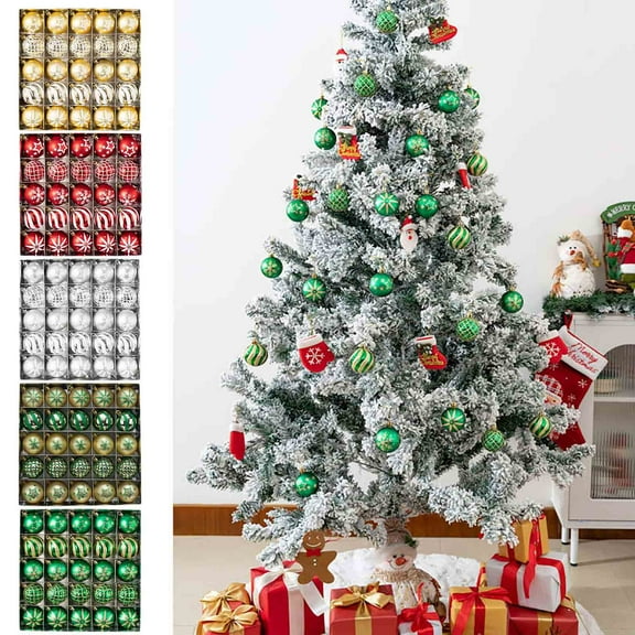 Christmas Ball Ornaments 25 Pcs - 2 inch Large Shatterproof Christmas Balls, Novel Decorations Indoor, Aesthetic Clear Holiday Party Hanging Ornaments for Xmas Tree, Wreath, Vines, Red