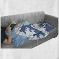 thumbnail image 6 of Hokusai Soft Flannel Fleece Throw Blanket, Wave in a Vintage Style Composition Japanese Folklore Pattern, Cozy Plush for Indoor and Outdoor Use, 60" x 80", Indigo Pale Blue, by Ambesonne, 6 of 6