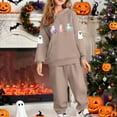 thumbnail image 2 of MKOSPLRT Hallowee Kids Sweatsuits 5-14Y Casual Ghosts Print Fall Outfits 2 Piece Hoodies Jogger Sweatpants for Girl Boy, 2 of 6
