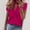 Hot Pink, variant on Women's Casual Short Sleeve Solid Color T-Shirt Top with V-Neck, Soft Comfortable Stretch Fabric for Daily Wear