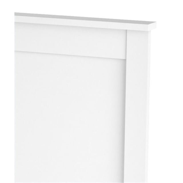 Pemberly Row Contemporary Wood Full Queen Panel Headboard in White