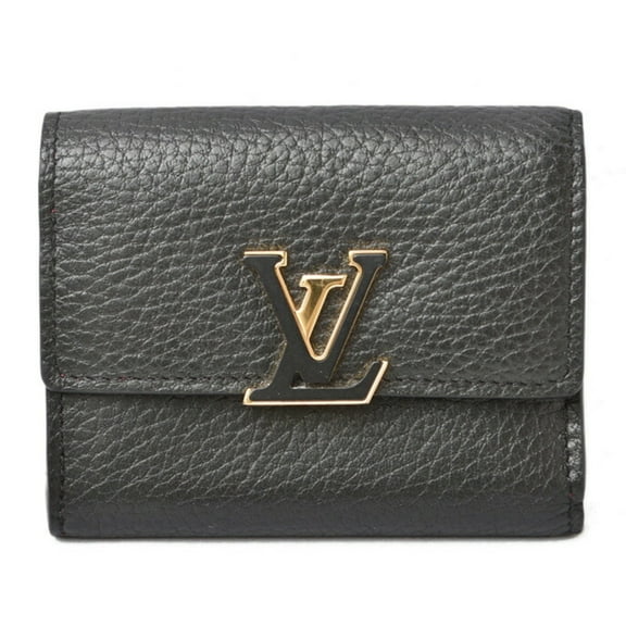 Pre-Owned Louis Vuitton Wallet LOUIS VUITTON Tri-fold Portefeuille Capucines XS Taurillon Noir...