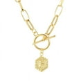 thumbnail image 1 of Fiudx Ofertas relampago Collar en colgante 26 letras en inglés en papel y cadena hexagonal, 1 of 1