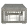 thumbnail image 5 of Modway Aura Modern Rattan & Glass Top Patio Coffee Table in Gray, 5 of 6