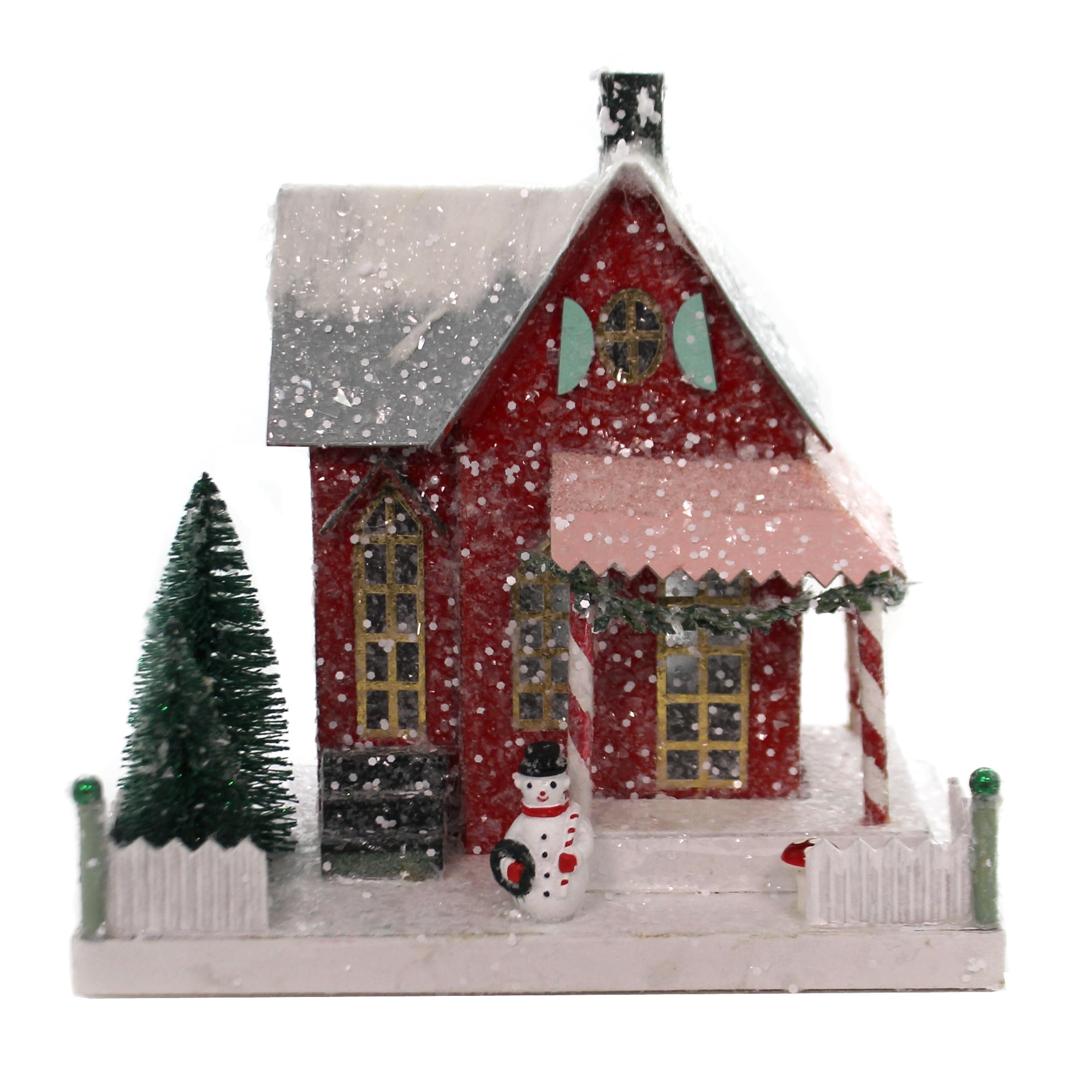 Cody Foster Candy Cane Condo Paper Board Putz House Village Light Up