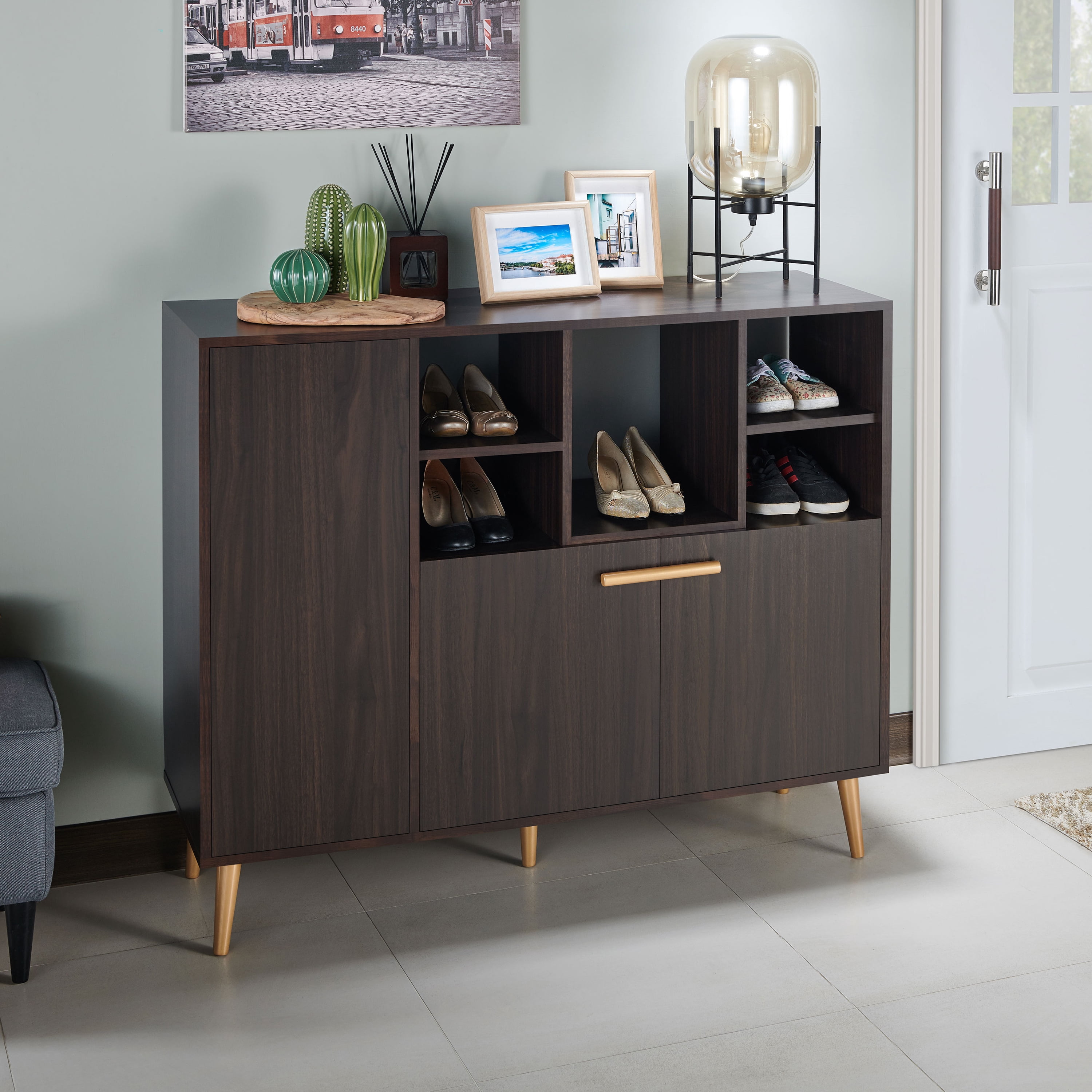 Furniture of America Lindsie Multi-Purpose Accent Cabinet, Wenge