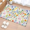 thumbnail image 2 of Rectangle Area Rug 2x3ft, Watercolor Spring Flower Leaves Non-Slip Non-Shedding Floor Mat, Colorful Plant on White Washable Sturdy Carpet for Living Room Bedroom Home Decor, 2 of 9
