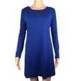 thumbnail image 2 of BAETEUY Women Dress Round Neck Loose Long Sleeves A-line Mini Dress, 2 of 7