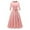 Pink, variant on Dresses for Women Vintage Wedding Guest 3/4 Sleeves Crew Neck Formal Tea Dress