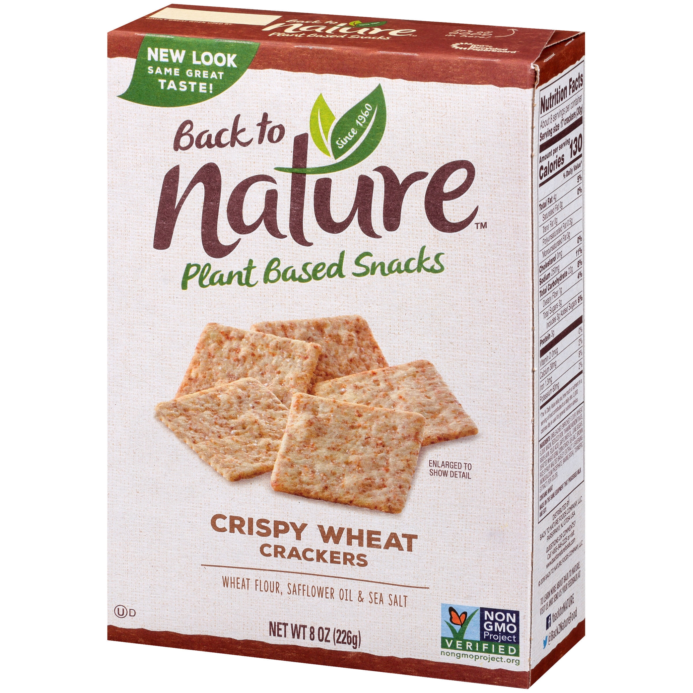 Back To Nature Plant Based Snacks Crispy Wheat Crackers 8 Oz Box Walmart Com Walmart Com