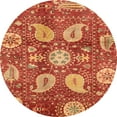 thumbnail image 1 of Ahgly Company Tapis Rond Abstrait Orange pour Intérieur, 6 Pieds Rond, 1 of 6