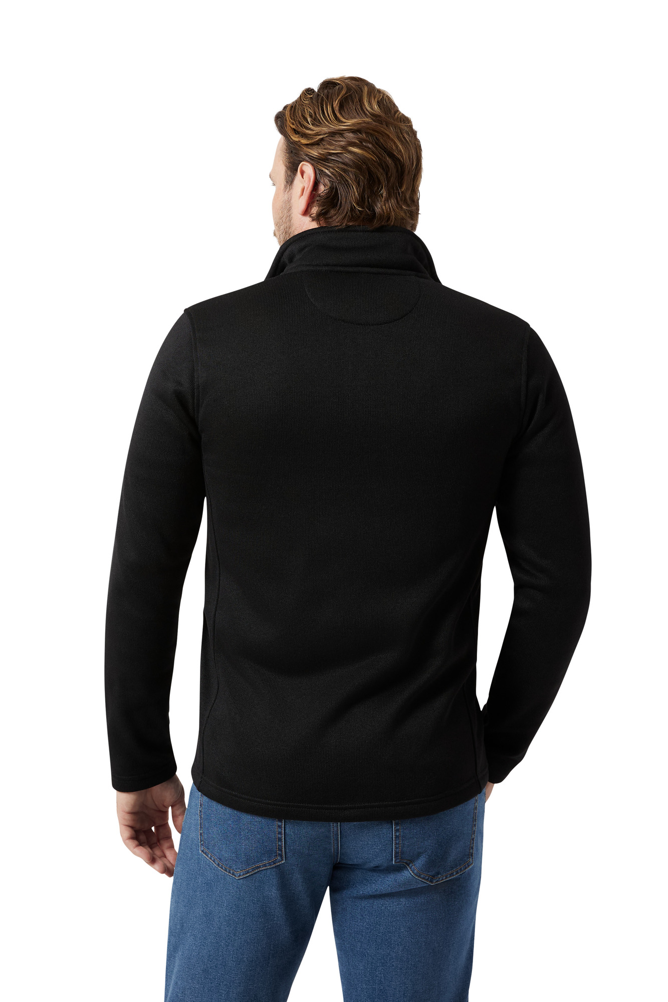 Chaps Men's & Big Men's Sherpa Lined Fleece Snap Front Sweater Jacket - image 2 of 5