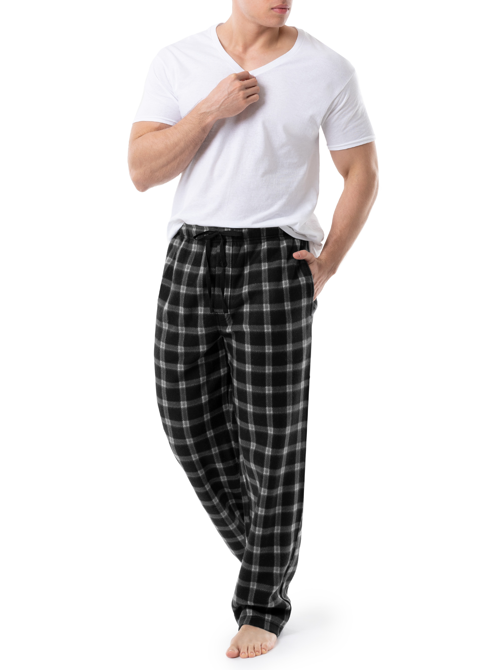 Fruit of the Loom Men's Plaid Fleece Pajama Pants, 2-Pack photo 6
