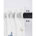 thumbnail image 6 of Blue Butterfly Farmhouse Curtains 45 Inch Length, Sheer Curtains for Bedroom Living Room Window Spring Pastoral Butterflies Rod Pocket Voile Drapes Kitchen Curtains Small Half Window 52"x45" 2 Panels, 6 of 6