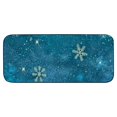 Christmas Snowflake Green Furry Doormats NonSlip Memory Foam Indoor