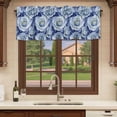 thumbnail image 6 of Spring Rose Flower Curtain Valances for Windows, Kitchen Valance Window Treatments Panel 2 Pack, Nature Aesthetics Botanical Blossom Rod Pocket Short Curtains for Bathroom Bedroom 60 x 18 Inch, 6 of 8