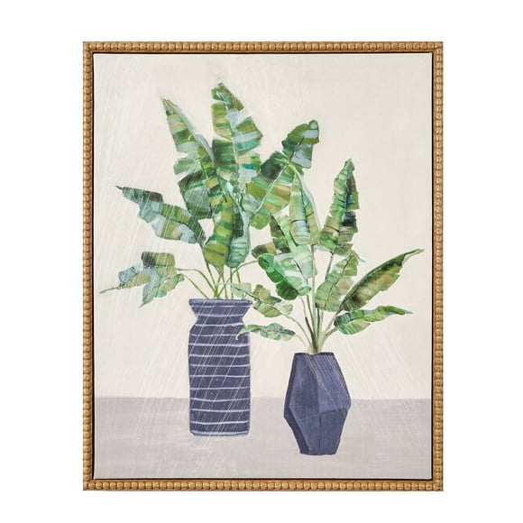 Crystal Art Gallery CA Green Banana Leaf Framed Wall Art Décor, Botanical Home Decoration, 16"x20"