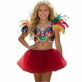 thumbnail image 4 of DGQPLPD Girls Ballet Performance Tutu Skirt Four Layer Soft For Stage Shows And National Dance Brick Red 3-5 Years, 4 of 5