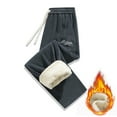thumbnail image 5 of CONROSES Mens Fleece Baggy Sweatpants Letter Graphic Y2K Pants for Men Casual Wide Leg Elastic Waist Drawstring Soft Loose Sports Joggers With Pockets, 5 of 8