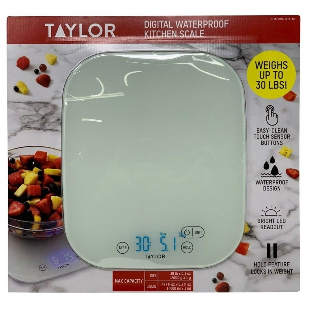 Taylor Digital Waterproof Kitchen Scale Weighs up to 30 LB Walmart