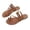 A-Brown, variant on Women Sewn On Flat Toe Ring Sandals Multi Directional Straps Cushioned Sole Spring Summer Breathable Beach Casual Shoes,A-Green