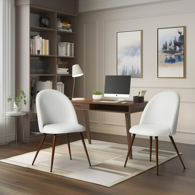 Homy Casa 2 Dining Chairs Upholstered High-Back Modern Dining Room Kitchen Beige