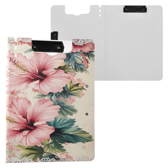 BZSMCE Clipboard Folder A4 Foldable Clipboards With Hibiscus Harmony Printed