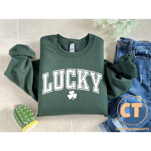 Vintage St Patricks Sweatshirt, Irish Shamrock Shirt, Womens Lucky Tee, St Pattys Day Sweater, Saint Patricks Crewneck, Shenanigans Shirt TSHIRT All Size S-5XL