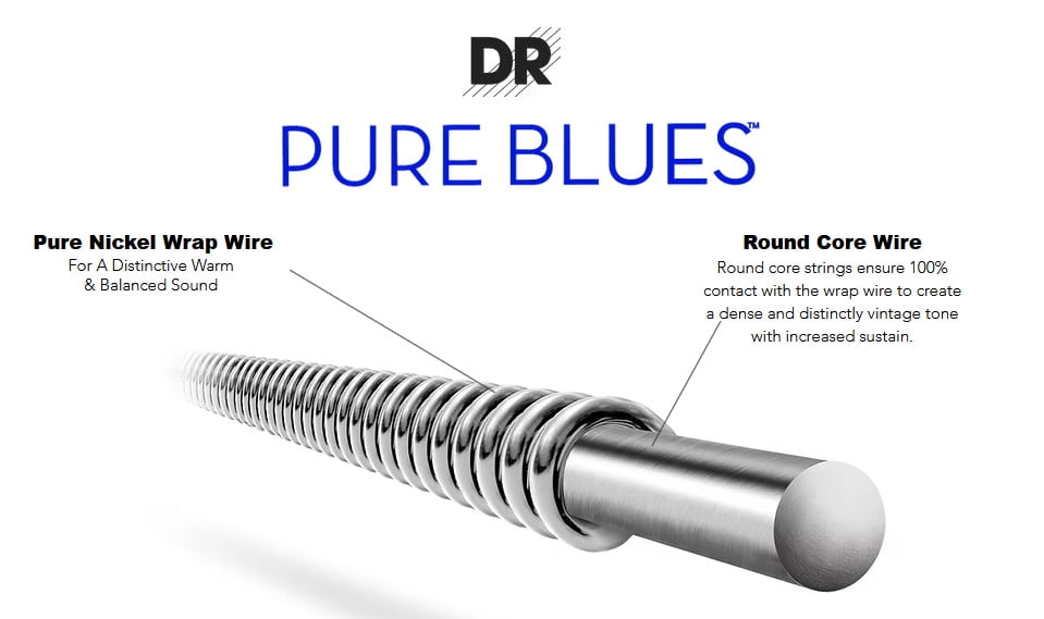 DR Guitar Strings Electric 2 Sets Pure Blues Vintage Pure Nickel 09-42