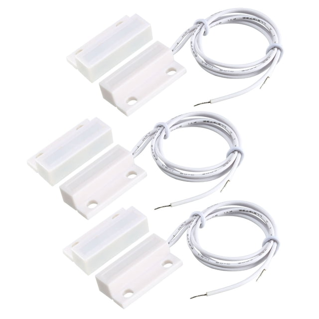 Unique Bargains 30pcs MC-38 Surface Mount Wired NC Door Sensor Alarm Magnetic Reed Switch White