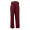 thumbnail image 5 of Satin Pants For Women Silk Wide Leg Pants Low Waist Baggy Pants Lounge Bottoms, 5 of 5