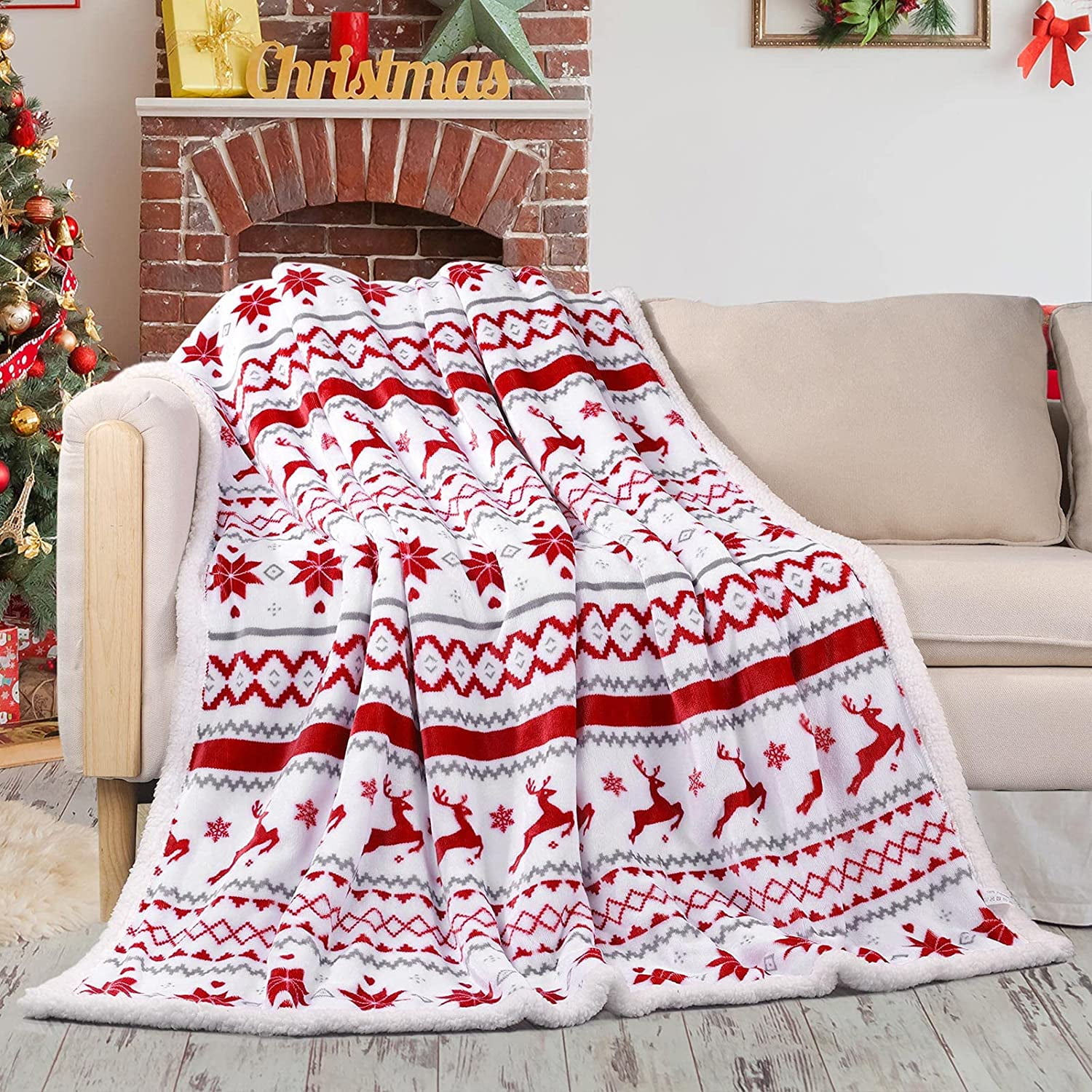Microfiber Nap Blanket for Couch Flannel Fleece Blanket Bed Red Checkered Truck with Christmas Tree Throw Blanket 80 x 50 Sofa Cozy Fuzzy Warm Cute Lightweight Blanket for Women Girl Baby