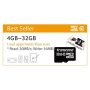 Transcend 4GB Micro SDHC Flash Memory Card with Adapter