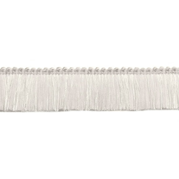 1 3/4" (4cm) Basic Solid Collection Shiny Brush Fringe Trim # 0175SB,, Pure White #A1 (Bright White) Sold By The Yard (36"/3 ft/0.9m)
