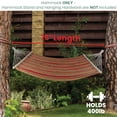 thumbnail image 4 of Northlight Cotton Striped Hammock - 75" x 59" - Red and Green, 4 of 8