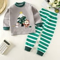 thumbnail image 2 of Ensemble de sous-Vêtements Thermiques pour Garçons Hiver 2025 Manches Longues Col Rond Pyjamas Verts, 2 of 4