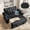 Black, variant on 58" Sleeper Sofa Bed, Full Size Pull Out Couch, Towel Fabric Convertible Loveseat with USB Charging, Cup Holders, Adjustable Backrest & Side Pockets for Living Room, Apartment, Office (Green)