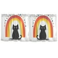 thumbnail image 7 of Yayeee Kitchen Curtains Set of 2 Light Filtering 57"x24" Over Sink Window Panels, Black Cat Rainbow, 7 of 7