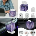 thumbnail image 7 of ZIATUBLES Violet Marble Print 5 Piece Office Chair Protector Set Includes Elastic Chair Cover Armrest Slipcovers, PU Leather Remote Control Holder and Square Tissue Box Cover, L, 7 of 7
