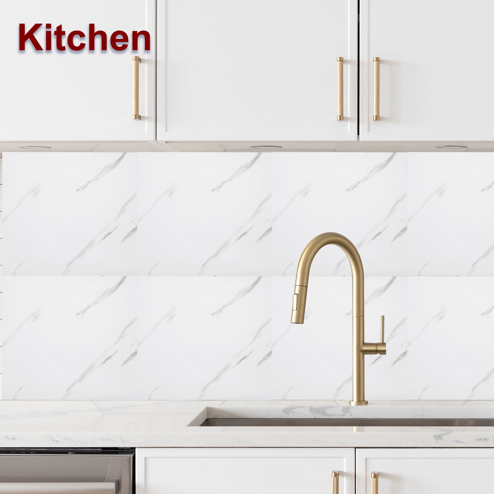 Uxcell 20Pcs Peel and Stick Marble Tiles, Waterproof Wall Panel Backsplash, 11.81"x11.81" Peel and Stick Shower Tiles for Bathroom, Elegant White Design