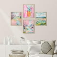thumbnail image 5 of PixonSign Framed Wall Art Vibrant Spring Landscape and Pineapple Colorful Illustrations Posters, Set of 4 Preppy Room Multicolor Nature Wilderness Canvas Prints for Home Decor - 11"x14" Natural, 5 of 5