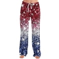 thumbnail image 6 of AHMOMEI 4th of July Pajama Pants Drawstring Straight Leg Soft Lounge Pants Women Independence Day Sleepwear Pj Bottoms, 6 of 7