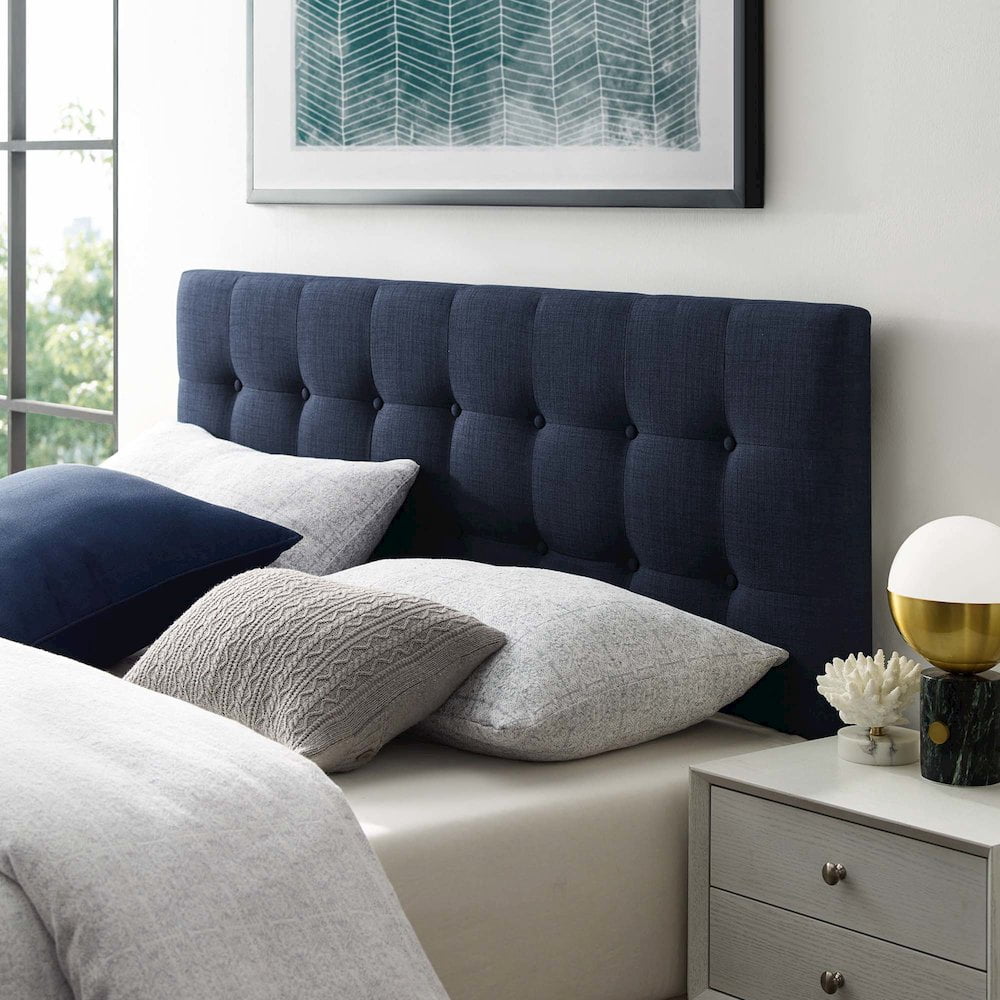 Modway Emily Tufted Button Headboard, King, Blue
