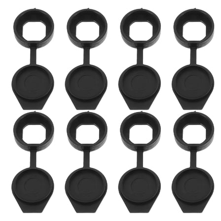 Homoyoyo 8Pcs Door Lock Cover Black Keyhole Protector Caps for Home Outdoor Use